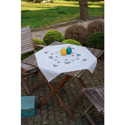 Vervaco Verachtert - Tischdecke Schmetterlinge bedruckt