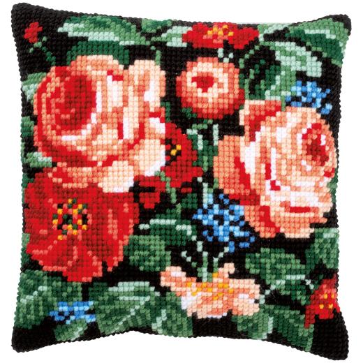 Kreuzstichkissen Rosen - Vervaco Verachtert