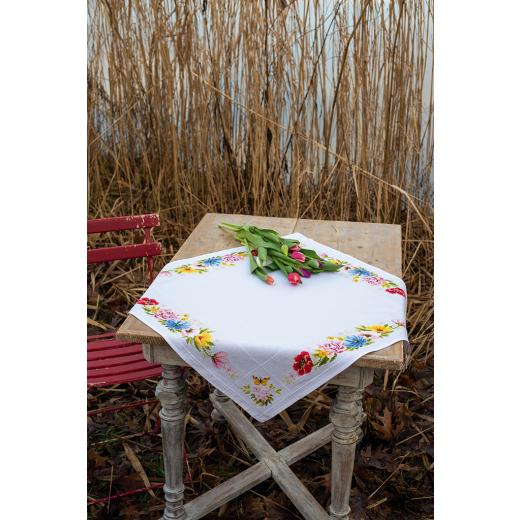 Vervaco Stickpackung - Tischdecke Blumen