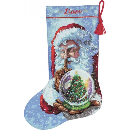 Dimensions Stickpackung - Santas Snow Globe Stocking