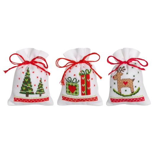Vervaco Verachtert - Geschenksäckchen Weihnachten 3er-Set