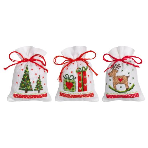 Vervaco Stickpackung - Geschenksäckchen Weihnachten 3er-Set