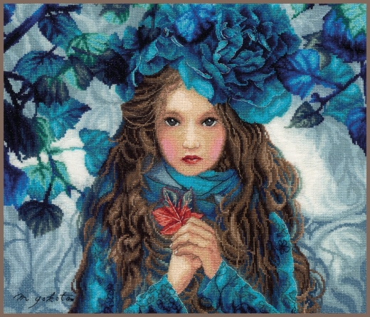 Lanarte Stickpackung - Blaues Blumenmädchen