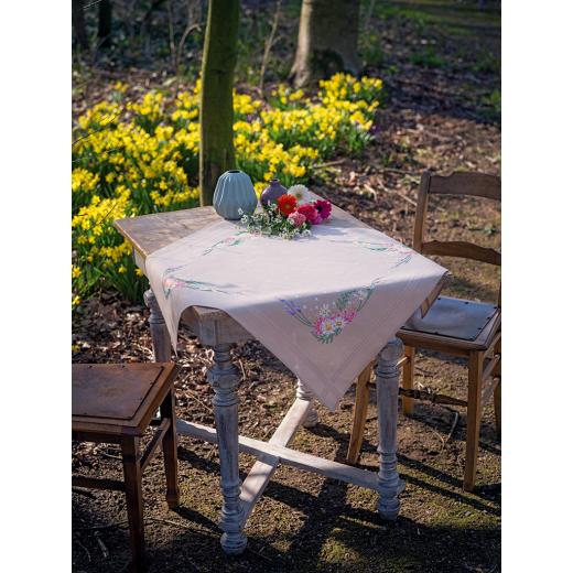 Vervaco Verachtert - Tischdecke Frühlingsblumen bedruckt
