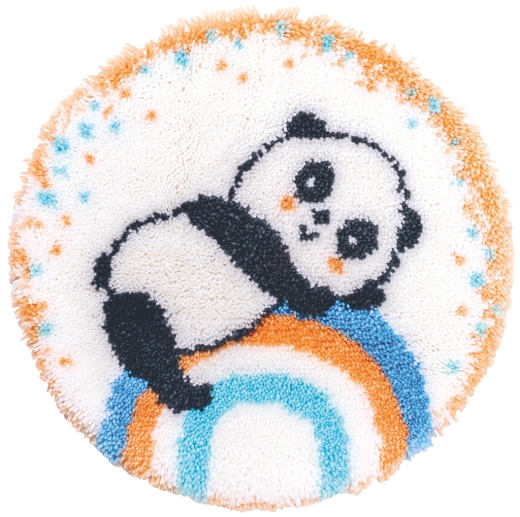 Knüpfteppich Verachtert/Vervaco - Panda auf dem Regenbogen