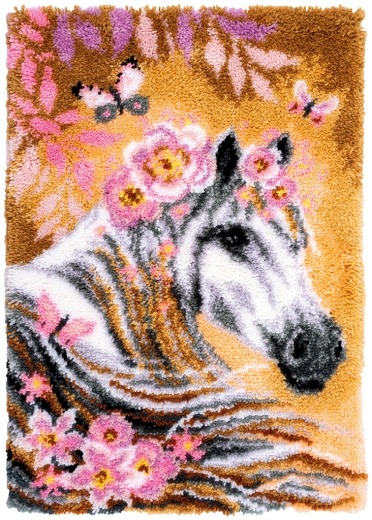 Knüpfteppich Verachtert/Vervaco - Pferd mit Blumen