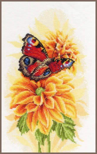 Lanarte Stickpackung - Blumen & Schmetterling