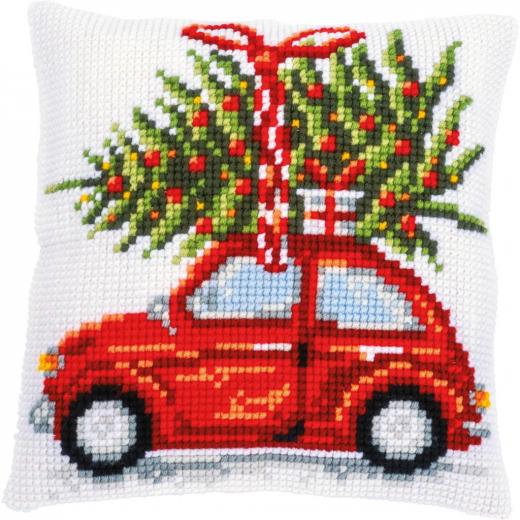 Kreuzstichkissen Weihnachtsauto - Vervaco Verachtert