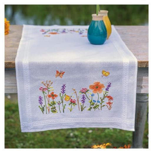 Vervaco Verachtert - Läufer Lavendel & Feldblumen bedruckt