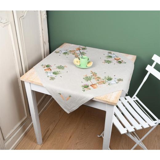 Vervaco - Tischdecke Leinen Gartengeräte - Ausverkauf