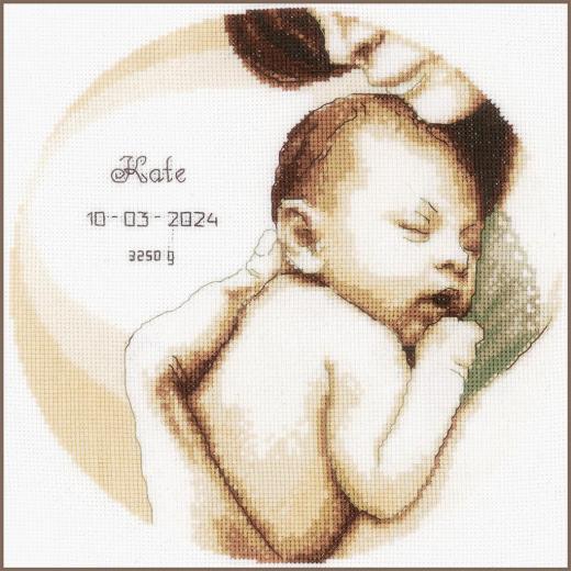 Stickpackung Vervaco - Geburtsbild Mutter & Kind 26x26 cm