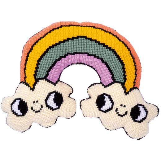 Vervaco Verachtert - Kreuzstichkissen Eva Mouton Regenbogen