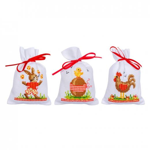Vervaco Stickpackung - Geschenksäckchen Ostern 3er-Set