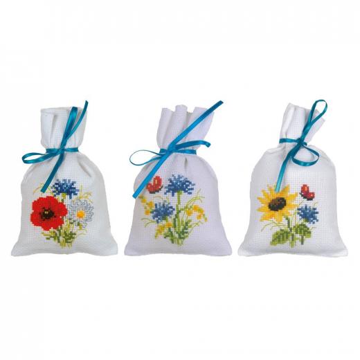 Vervaco Verachtert - Geschenksäckchen Feldblumen 3er-Set