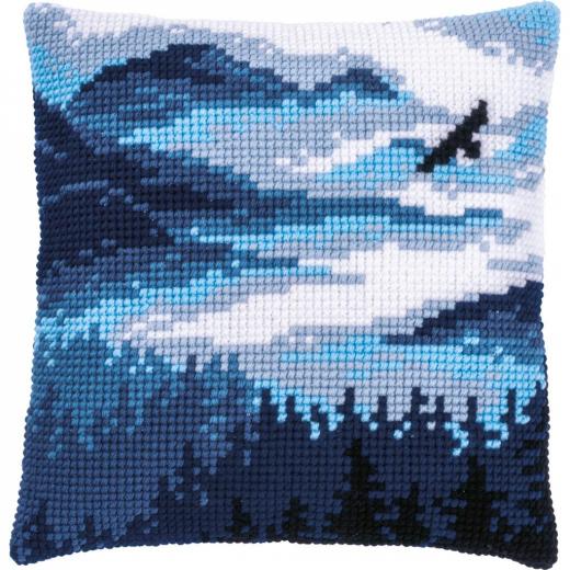 Kreuzstichkissen Blaue Landschaft - Vervaco Verachtert