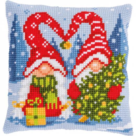 Weihnachtsgnome - Kreuzstichkissen Vervaco Verachtert (Stickkissen)