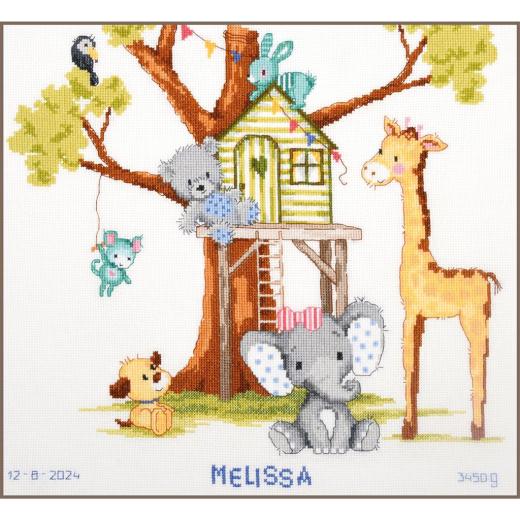 Geburtsbild Im Baumhaus - Vervaco Verachtert (Stickpackung)