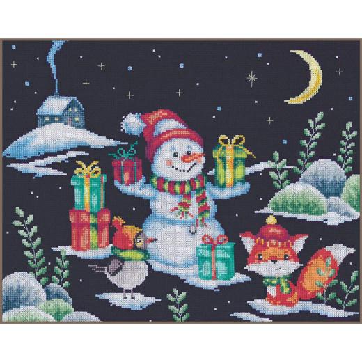 Schneespaß - Kreuzstichkissen Vervaco Verachtert (Stickkissen)