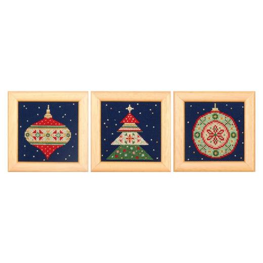 Stickpackung Vervaco - Miniaturbilder Nordic Christmas Charm 3er-Set