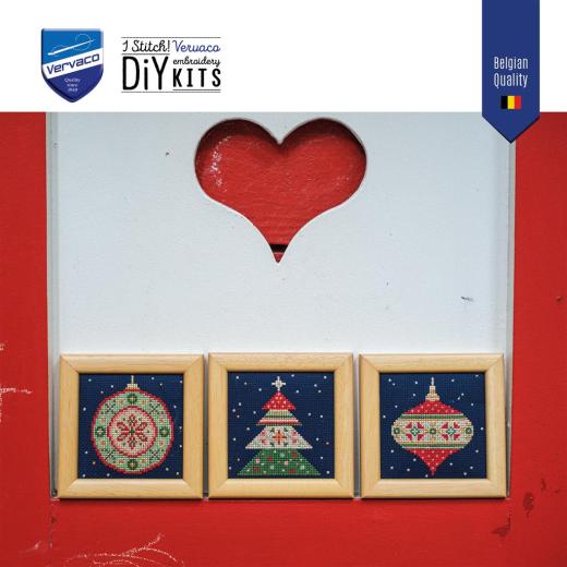 Stickpackung Vervaco - Miniaturbilder Nordic Christmas Charm 3er-Set