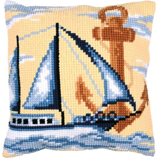 Segelboot - Kreuzstichkissen Vervaco Verachtert (Stickkissen)