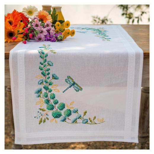 Läufer Eukalyptus bedruckt - Vervaco Verachtert (Stickpackung)