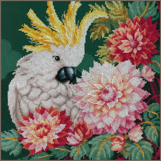 Lanarte - Cockatoos dahlias (Stickpackung)