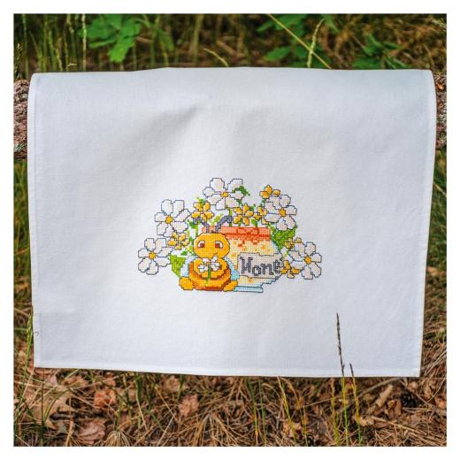 Geschirrtuch Happy Bee - Vervaco Verachtert (Stickpackung)