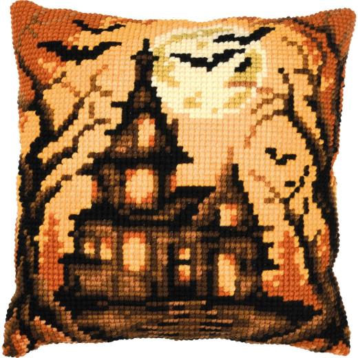 Halloweenhaus - Kreuzstichkissen Vervaco Verachtert (Stickkissen)