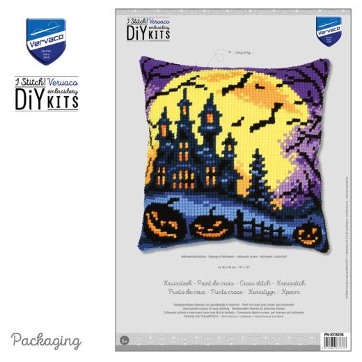 Stickpackung Vervaco - Kreuzstichkissen Halloween scene