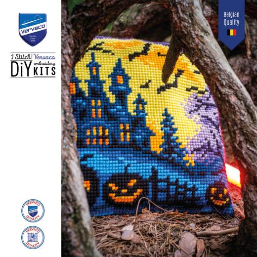 Stickpackung Vervaco - Kreuzstichkissen Halloween scene