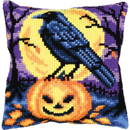 Stickpackung Vervaco - Kreuzstichkissen Halloween crow
