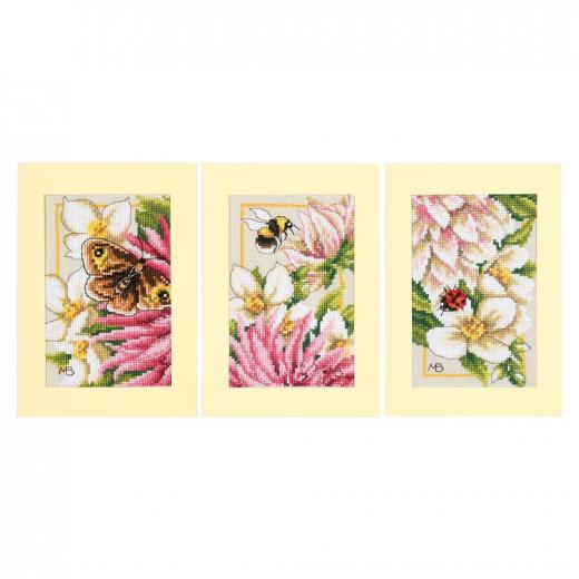 Lanarte Marjolein Bastin - Grußkarten Pink silk dahlia 3er-Set