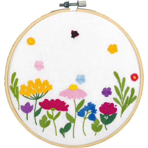 Sommerblumen mit Stickring - Vervaco Verachtert (Stickpackung)
