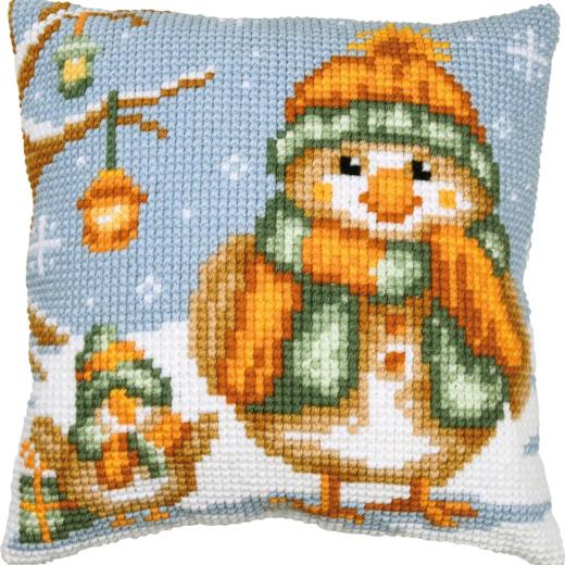 Stickpackung Vervaco - Kreuzstichkissen A frosty friendship