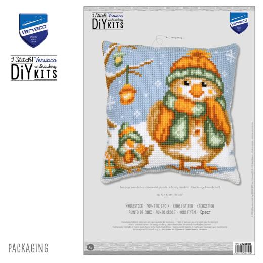 Stickpackung Vervaco - Kreuzstichkissen A frosty friendship