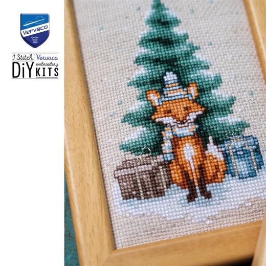Stickpackung Vervaco - Miniaturbilder Woodland Winter Tales 3er-Set