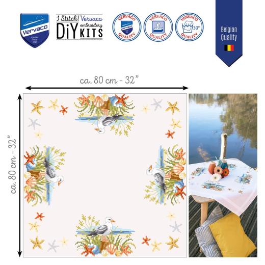 Stickpackung Vervaco - Tischdecke Meeresbrise bedruckt