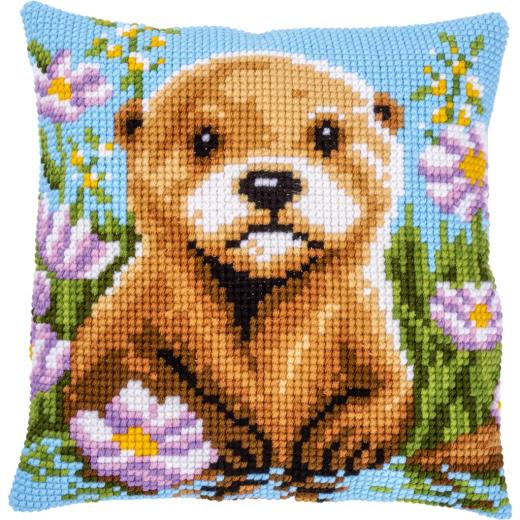 Vervaco - Kreuzstichkissen Otter