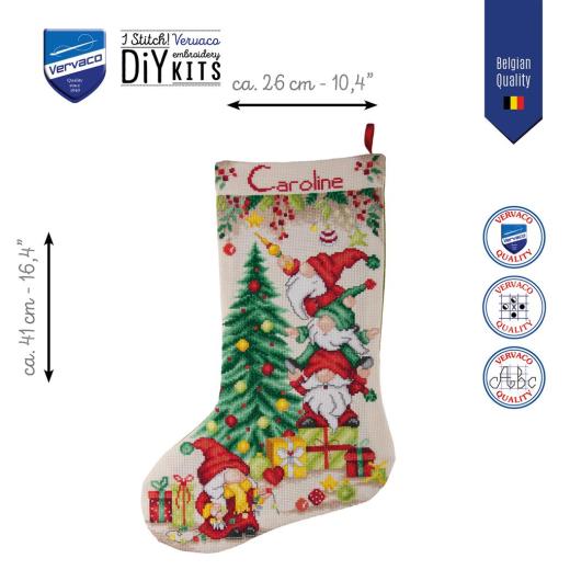 Stickpackung Vervaco - Weihnachtsstrumpf Christmas Gnome Celebration