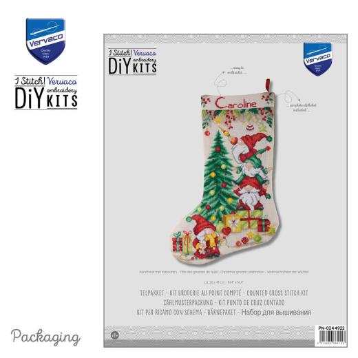Stickpackung Vervaco - Weihnachtsstrumpf Christmas Gnome Celebration