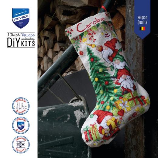 Stickpackung Vervaco - Weihnachtsstrumpf Christmas Gnome Celebration