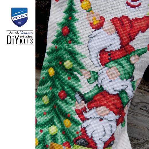 Stickpackung Vervaco - Weihnachtsstrumpf Christmas Gnome Celebration