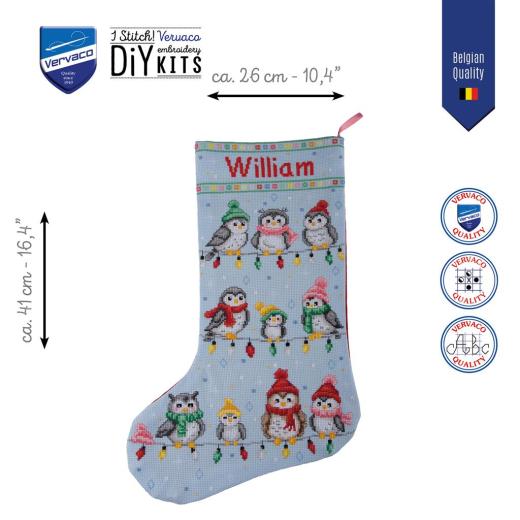 Stickpackung Vervaco - Weihnachtsstrumpf Festive Feathered Friends