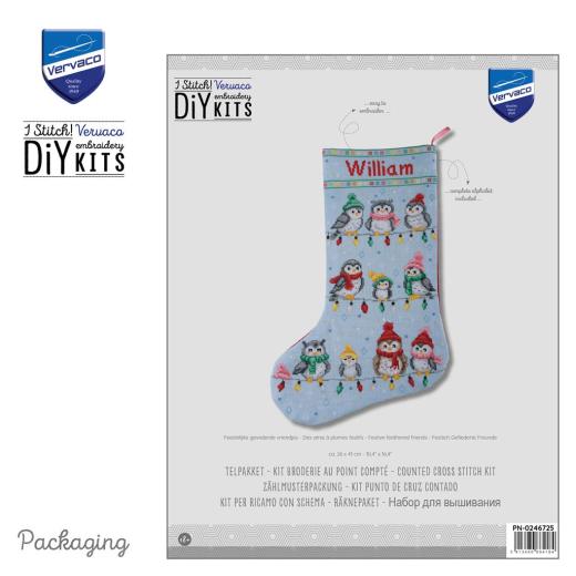 Stickpackung Vervaco - Weihnachtsstrumpf Festive Feathered Friends