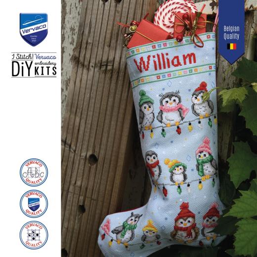 Stickpackung Vervaco - Weihnachtsstrumpf Festive Feathered Friends