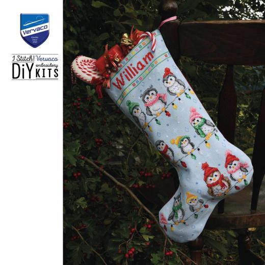 Stickpackung Vervaco - Weihnachtsstrumpf Festive Feathered Friends