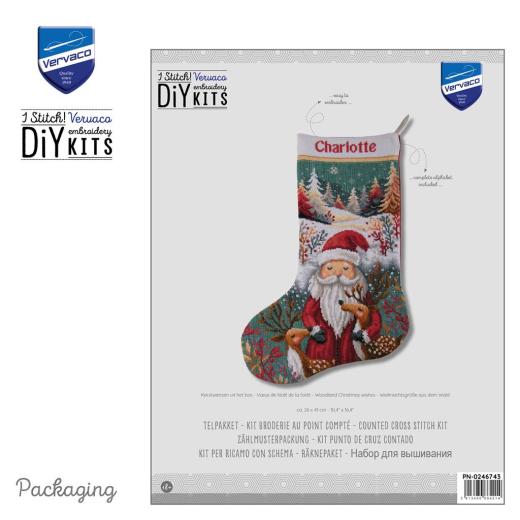 Stickpackung Vervaco - Weihnachtsstrumpf Woodland Christmas Wishes