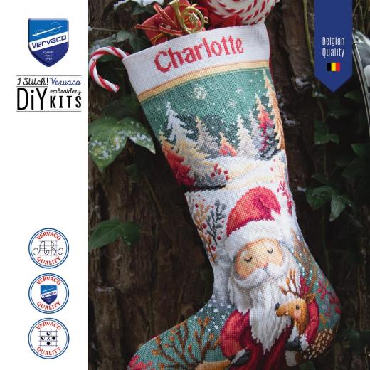 Stickpackung Vervaco - Weihnachtsstrumpf Woodland Christmas Wishes