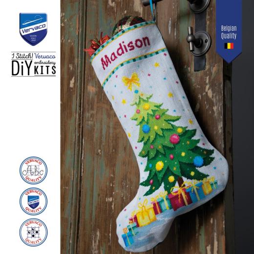 Stickpackung Vervaco - Weihnachtsstrumpf Christmas Tree Wishes
